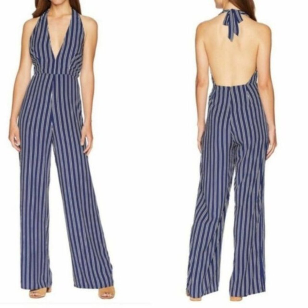 Jack by BB Dakota Striped Halter Jumpsuit NWT Size 6